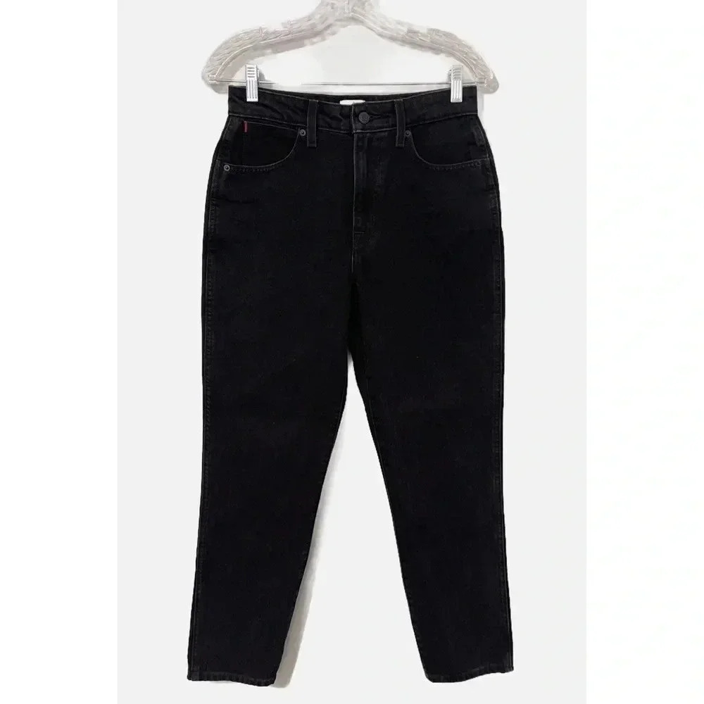 Aritzia Sunday Best Zola Mom Jean Size 6 Black High Rise Tapered Leg